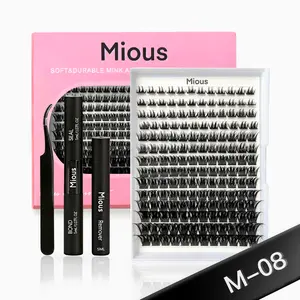 Mious M-08 With DIY Eyelashes Extension Kit Bond and Seal Eyelash Glue and Lash Remover Beginner Friendly Individual Lashes Waterproof and Long lasting Makeup For Girl  lash clusters kit waterproof lash clusters Cosmetic lashes clusters