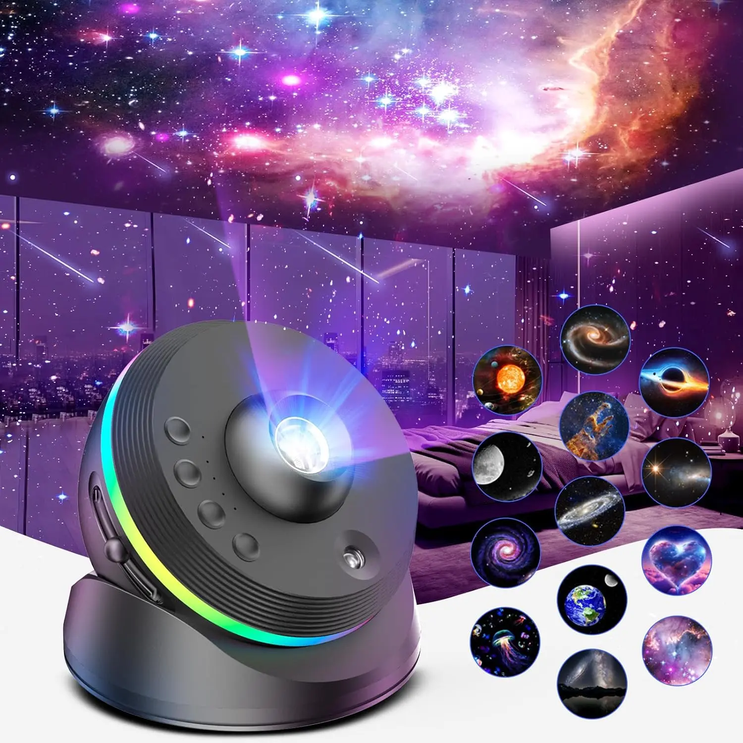VanSmaGo Meteor Galaxy Projector 13 in 1 Planetarium Star Projector 4K HD Projection Adjustable Focus for Kids Adults Bedroom Ceiling Home Theater Living Room Decor Lamp