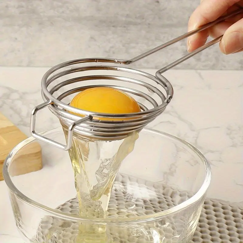 1pc, Premium Stainless Steel Egg Separator for Raw Eggs - Easily Separate Egg Yolks and Whites for Perfect Baking Results - Essential Kitchen Gadget for Home Cooks and Professional Chefs