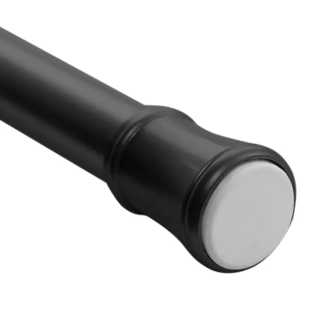 Adjustable Tension Window Curtain Rod, 46" - 84", 1" Diameter, Black