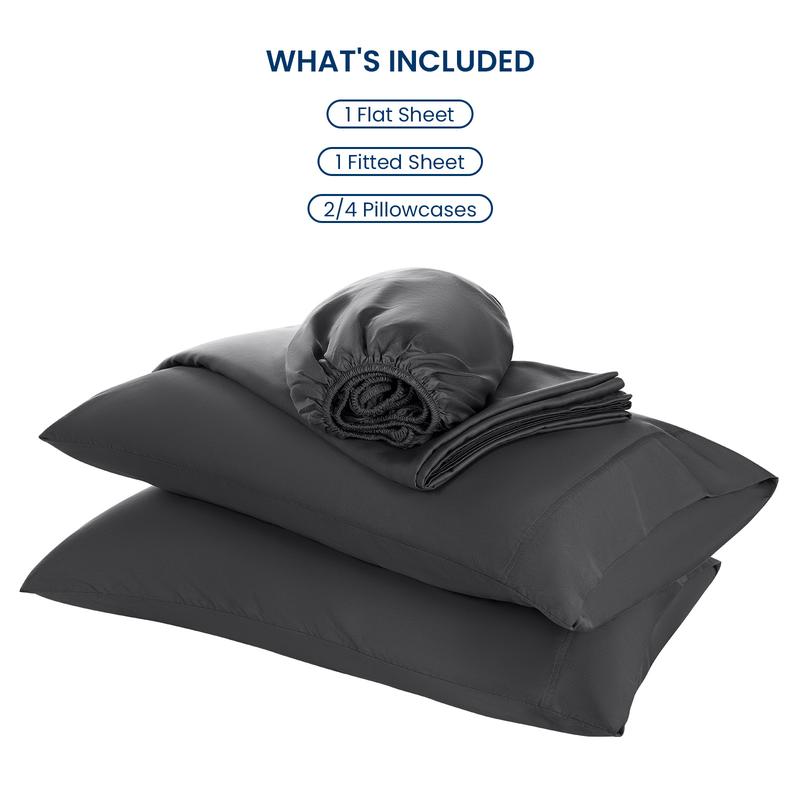 Shilucheng Bamboo Sheets Set 4/6 Pc,Cooling Breathable & Hotel Luxury Super Silky Soft, 16'' Deep Pocket, Wrinkle, Fade Resistant Springtok