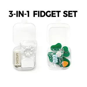 3-IN-one Fidget Toy Set,Portable Stress Relief Toys,Fidget Pack with Pop It Maze,Magnetic Click Coin,Squishy&Chocolat Snap,Perfect for Office & School,Gift for Friends outdoorfun