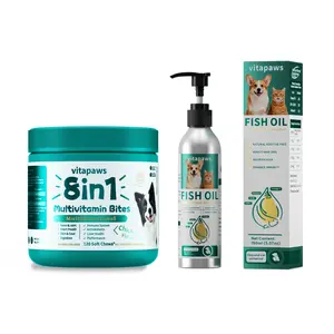VitaPaws Dog Vitality Bundle: All-in-One 8in1 Soft Chews + Skin & Coat Supporting Fish Oil