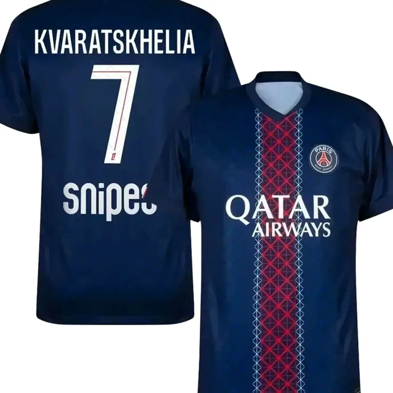 Kvaratskhelia 7 Soccer Jersey Navy Unisex Football Fan Shirt 2025 2026