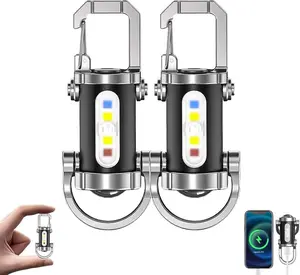 【2026】 Rechargeable Mini Keychain Flashlight ,Super Bright,800 Lumens EDC Mini Flashlights, COB Keychain Work Light Flashlights 6 Light Modes, Bright Mini Keychain Light for Walking, Searching ,camping and Hiking boyfriend best gift