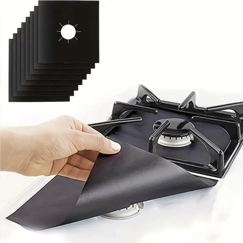 Reusable Teflon Gas Stove Burner Covers - Oil & Stain Resistant Non-Stick Range Protector Mats, Washable Cooktop Guards for Kitchen Cleaning, Essential Kitchen Accessory, Stain Guard