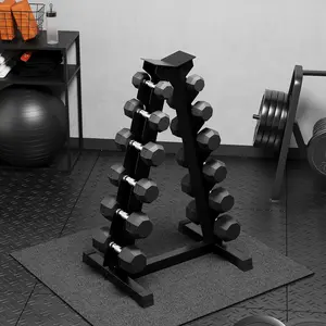 High-quality Rubber Coated Hex Dumbbell Set with Rack – 210LB/350LB/450LB/550LB Free Weight Options – Anti-Roll Hex Weights, Ergonomic Chrome Handles for Home Gym, Muscle Toning & Full Body Workout, Weight Plate Rack