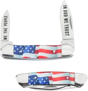 Old Ram 2-Blade Split Joint Folding Canoe Pocket Knife, 3.5" Closed 8" Overall Camping, Hiking, Outdoors