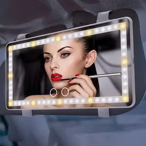 Joytutus Car Sun Visor Vanity Mirror with 60 Dimmable Touch Control LEDs, Rechargeable (50% Brighter, 60% More Energy Efficient), Universal Fit, Included Batteries, Led Car Ambient Light, Automotive Decoration Accessory, Car Accessories
