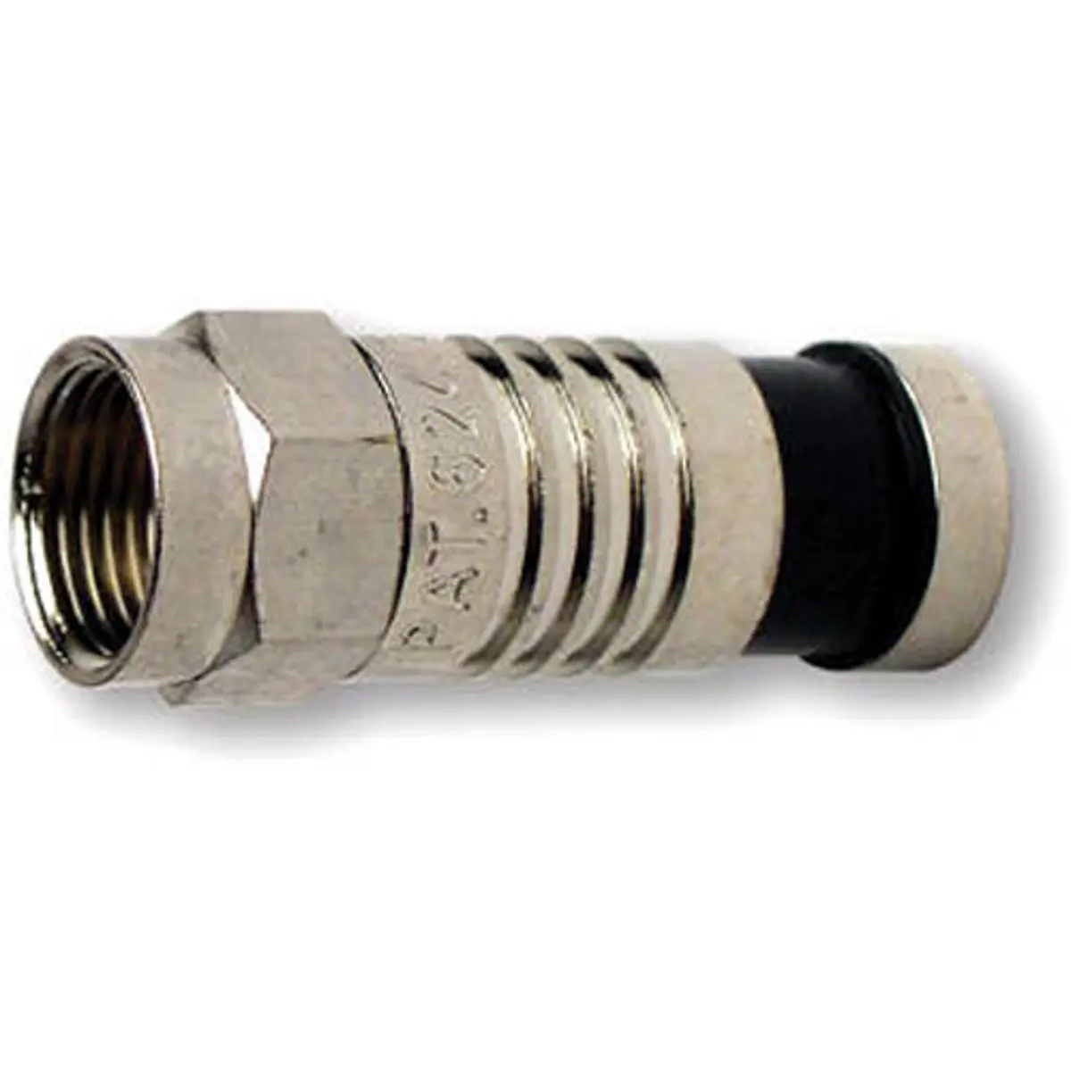 Platinum Tools F-Type RG6Q Nickel SealSmart Coaxial Compression Connectors, Blue, 100-Pack (Bag)