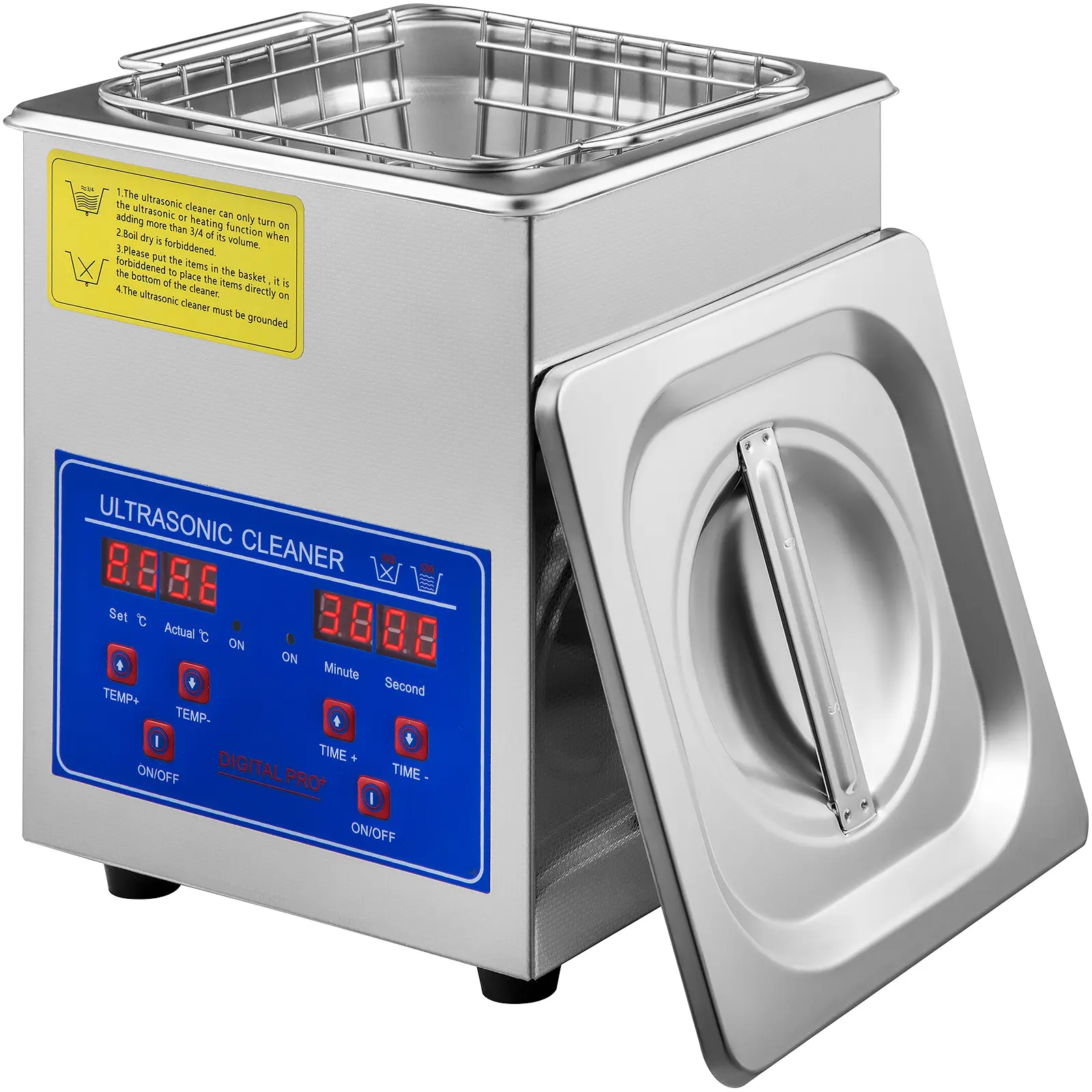 【summerfinds】VEVOR Ultrasonic Cleaner 2L Digital Ultrasonic Parts Cleaner with Timer 40kHz Professional 304 Stainless Steel Ultrasonic Cleaner 110V for Jewelry Watch Glasses Diamond Eyeglass Small Parts Cleaning