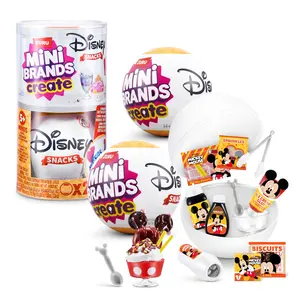 Mini Brands Create Disney Snacks Series 1 Capsule by ZURU, Licensed Mini Collectibles, Mystery Blind Packaging, DIY, Crafts, Resin Play, Novelty, Replica Food, NOT Edible, 8+ (2 Capsules)