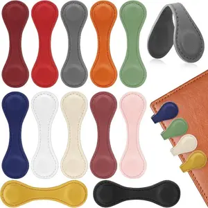 Magnetic Leather Bookmark Set, 12 Pcs Colorful Retro Bookmarks, Reading Accessories, Gift for Book Lovers, Unisex