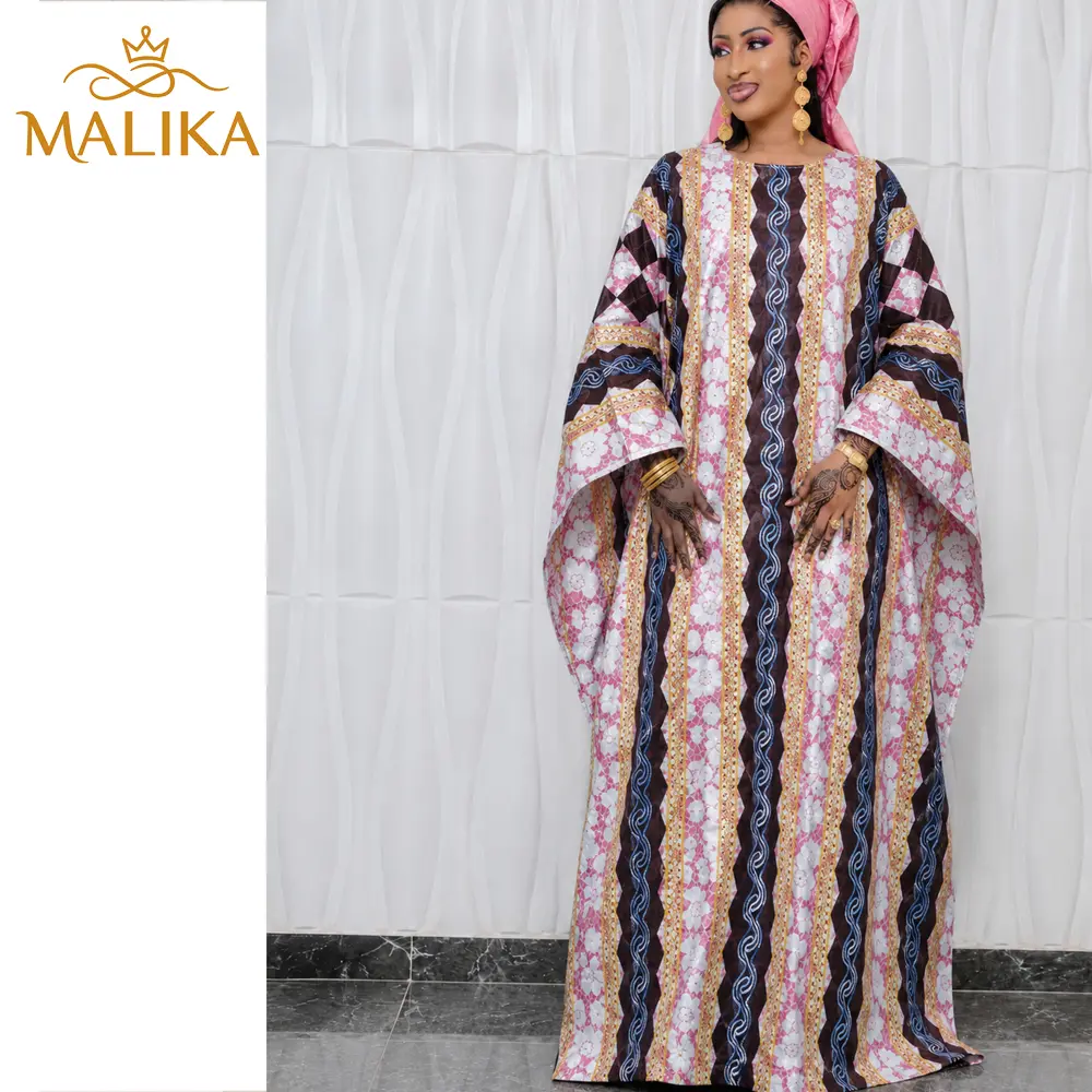 Bazin Riche Boubou With Gold Line Embroidery Traditional Wedding Dress Origianl Perfumed Print And Brode Basin Dashiki