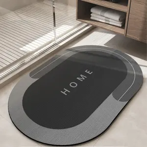 Modern Diatomaceous Bath Mat - 40*60cm Non-Slip Quick-Drying Diatomite Pad, Low-Profile Rubber Bath Rug for Shower/Tub, Under-Door Bathroom Home Supply, Quick-Drying Bath Mats