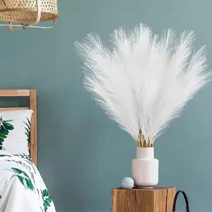 5pcs Artificial Grass Decorations, Ornaments, Bohemian Decor, High-Pile Faux Plants, Artificial Reeds for Boho Home & Wedding Party, Fall Seasonal Room Desk Garden Accents