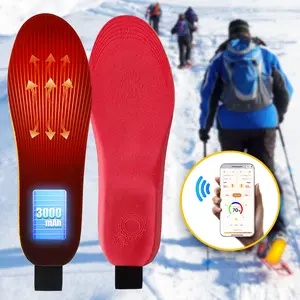 Heated Insoles APP Smart Control Timer Temperature Adjustment, 1 Pair Outdoor Skiing Hiking Foot Warmer, Warm Footwear for Winter Activities for Men and Women, Shoe Insoles