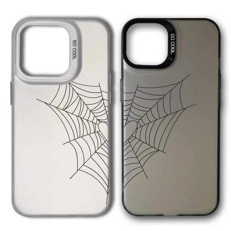 Spider Web Tattoo Phone Cases for iPhone 11-16 Pro Max/ Plus/ Samsung S22-S25 Ultra Protective Case - Shockproof Cover, Couple Gift, BFF GiftsT149
