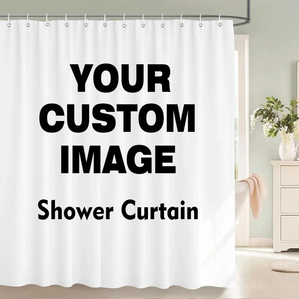 Custom Shower Curtains | Waterproof Bathroom Curtains | Personalized Photo Printing | Polyester Bathroom Decor (Includes Hooks)