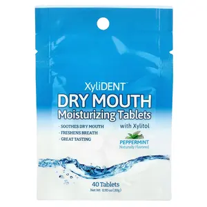 XyliDENT Dry Mouth Moisturizing Tablets with Xylitol, Peppermint, 40 Tablets, 0.7 oz (20 g)