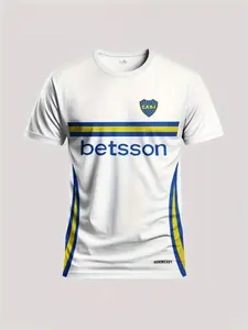 Argentina Men's Soccer Jersey and Comfortable Crew Neck Sleeve Jersey Sports Shirt, Ideal for Matches, Training, Everyday Casual Wear