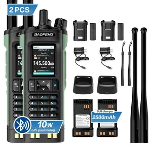 New BAOFENG UV32 Walkie Talkie GPS 10W Bluetooth APP Programming Multi Band Wireless Copy Frequency Type-C UV-32 Ham 2 Way Radio