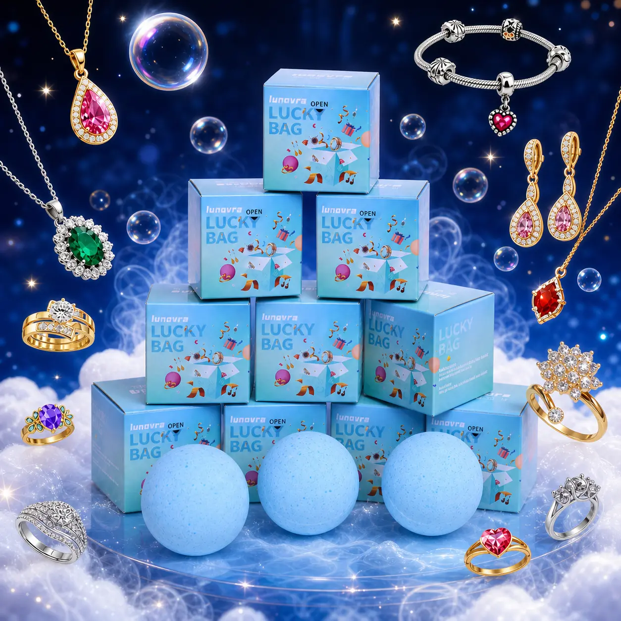 Trendy Jewelry Gift Set for Women, Adjustable Ring, Necklace, Earrings, Bracelet and Charm, Waterproof Daily Wear Accessories