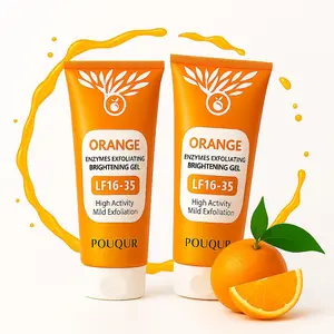 Orange Exfoliating Gel, Vitamin C Face & Body Scrub, Deep Cleansing Peeling Gel, Brightening Facial Exfoliator, Dead Skin Remover, Gentle Daily Skincare