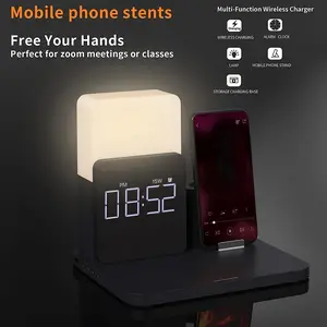 3 in 1 Charging Station Alarm Clock - iphone 16 Wireless Charging - Valentine's Day Gift Idea Charger Adapter Electronic 3  in  1  wireless  charger