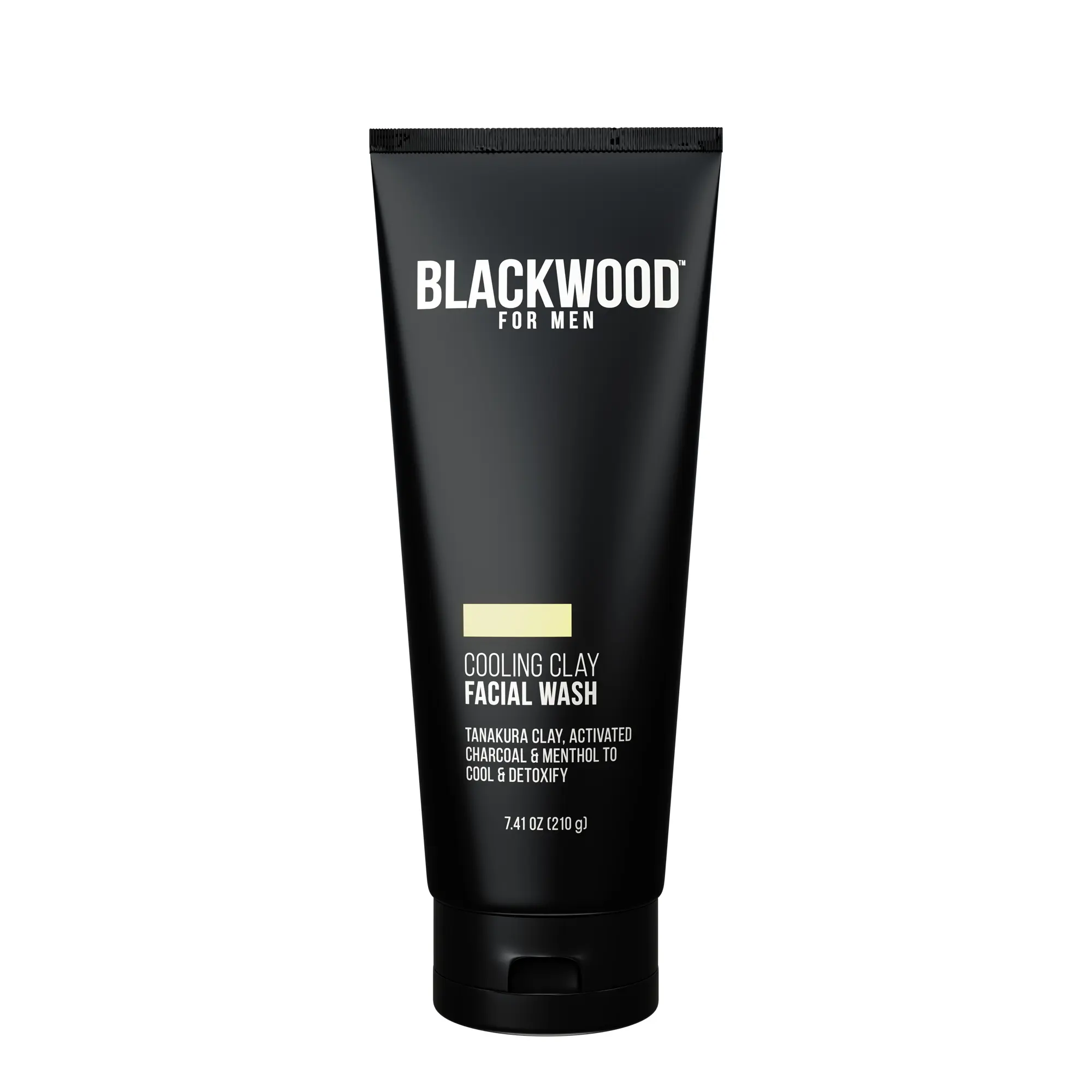 Blackwood For Men Cooling Clay Facial Wash w/Charcoal, Menthol & Tanakura Clay | Daily Cleanser & Soothing Exfoliant Mask for Acne Care & Skin Repair