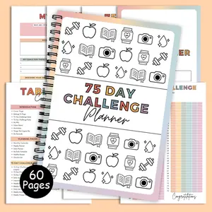 75-Day Challenge Composition Notebook | Promote Personal Growth |  Guided Journal for Goal Setting, Daily Tracking & Habit Building - With Weekly Reflection Pages to Support Consistency