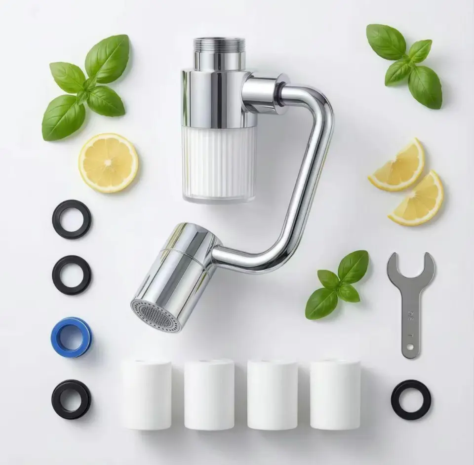 2026 Upgraded Universal Sink Faucet 1080°Rotating Faucet Extender with Upward FacialMist, U Shaped Faucet Extender, 360° FaucetAerator for Bathroom Kitchen, 4 Water ModesAdjustable (Silver),back to school,back to school haul