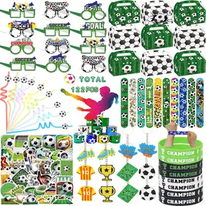 122Pcs football soccer Party Favors Gift Box, Party Favors Assortment, Party Favor Packs, Birthday Party Decorations, Party Supplies Toys School Classroom Student Prizes, Treasure Box Pinata Goodie Bag Stuffers, Boy Girl Birthday Supplies Treat Gift