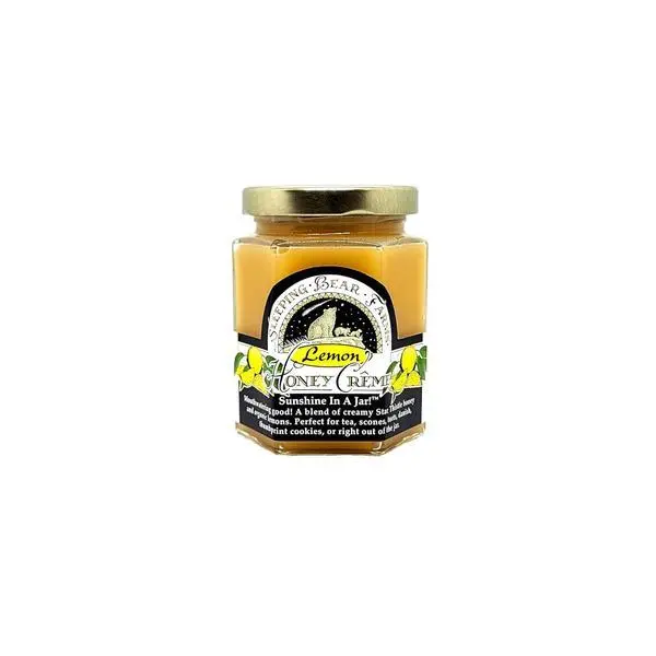 Lemon Creamed Honey 8oz - Sleeping Bear Farms Creamy Honey Creme with Real Lemon - Spreadable Raw Honey - Natural Immune Support - Unique Gourmet Gift - Perfect for Tea Toast and Baking