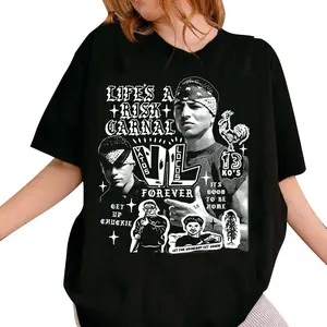 El Gallo Negro, Chicano Clothing, Chicana Art, Cholo Chola outfit Cotton Fabric Menswear Casual, Streetwear hoodie T-Shirt S-3XL