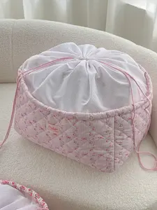 High-End Portable Travel Storage Bag, Large Capacity Quilted Drawstring Pouch, Cute Unique Design, Ideal for Organizing Essentials
