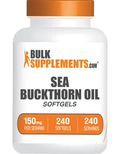 BulkSupplements Sea Buckthorn Oil Softgels - Natural Antioxidants - Sea Buckthorn Berry Oil - Immune Support - 240 Softgels - 150mg per Serving