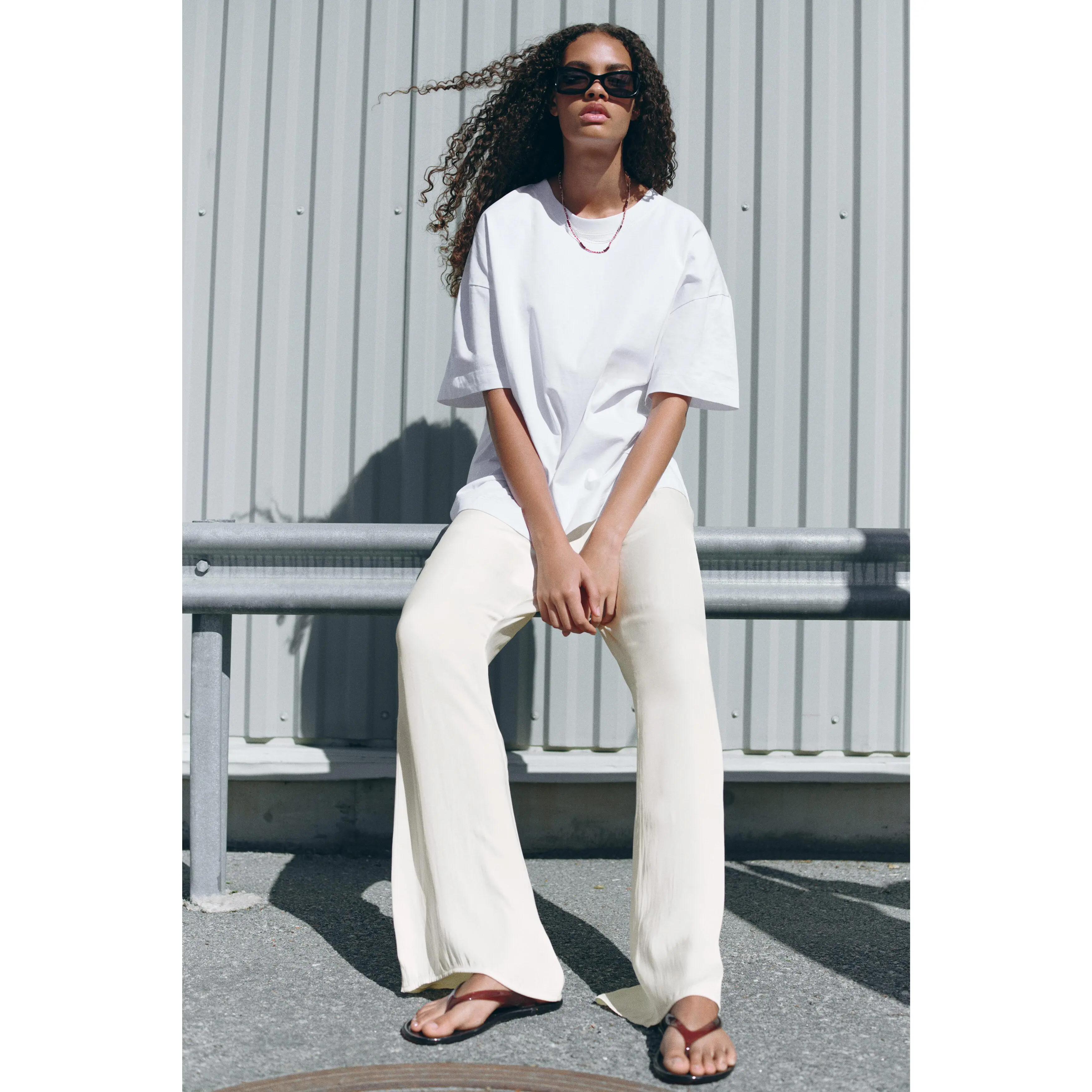 H&M Flared satin trousers
