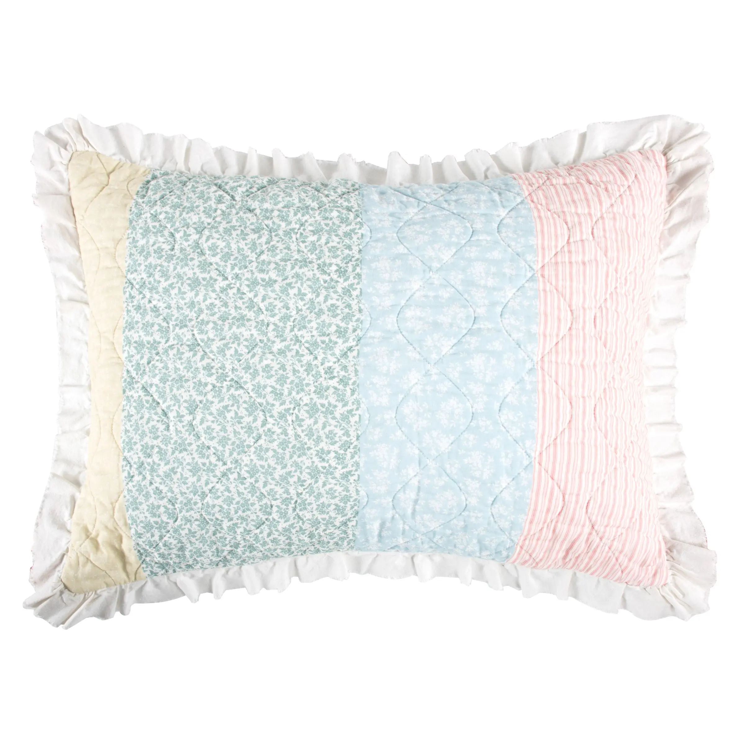 Greenland Home Fashions Tessie Pastel Pillow Sham, Soft Decorative Bedding Accessory