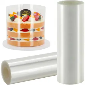 Cake , Transparent Cake Rolls, Clear Cake Strips, DIY Acetate Sheet, Surrounding Edge for Baking Decorate,  Mousse Cake Elegant Cake Wrapping 6X394 inch