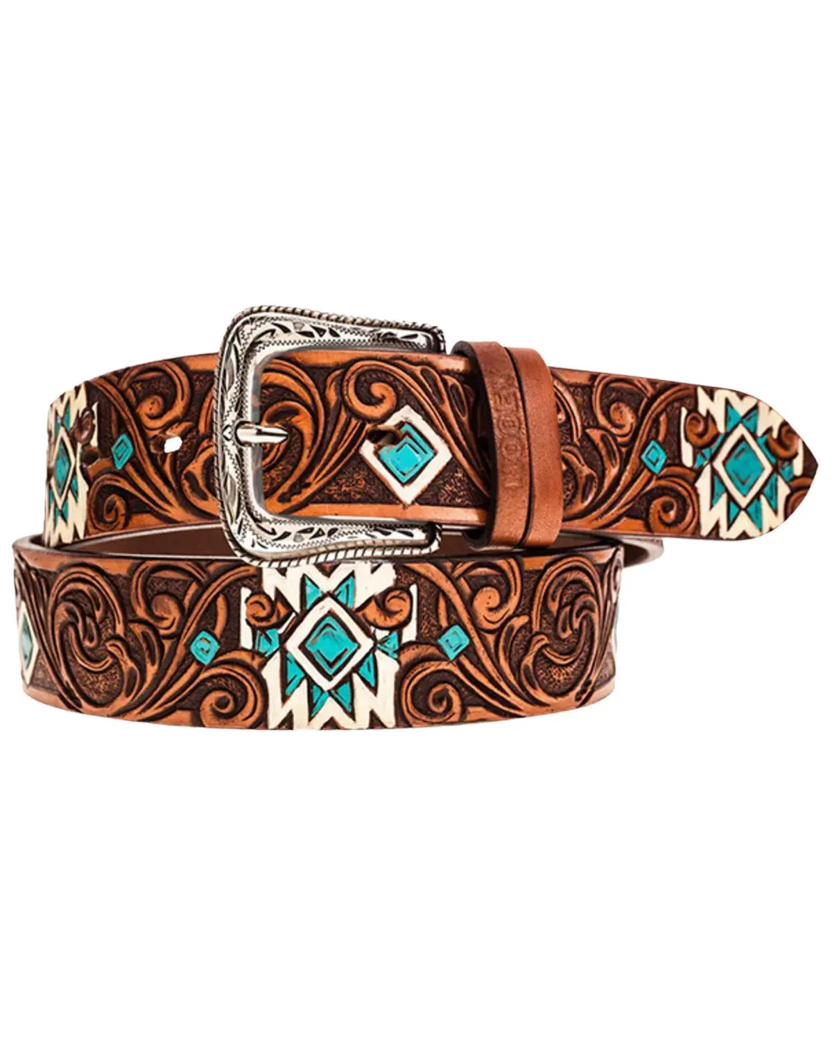 Hooey Women's Women'S Tooled Leather Belt - Hwblt029