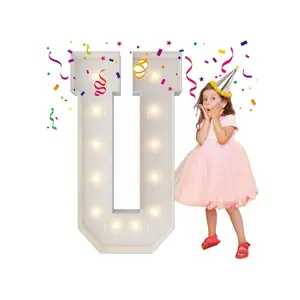 4FT  Light Up Letters, Large Letters, Marquee Letters For Balloons, Mosaic Balloon Box Frame Letters For Engagement Wedding Decorations Birthday Party Decor, Balloon Arch Kit