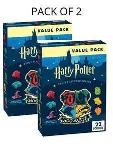 Pack of 2 - Harry Potter Fruit Flavored Snacks, Gluten Free, Value Pack, 17.6 oz each, 44 Pouches total, snacks, vitamin C, no artificial color, candy, Texture Chewy