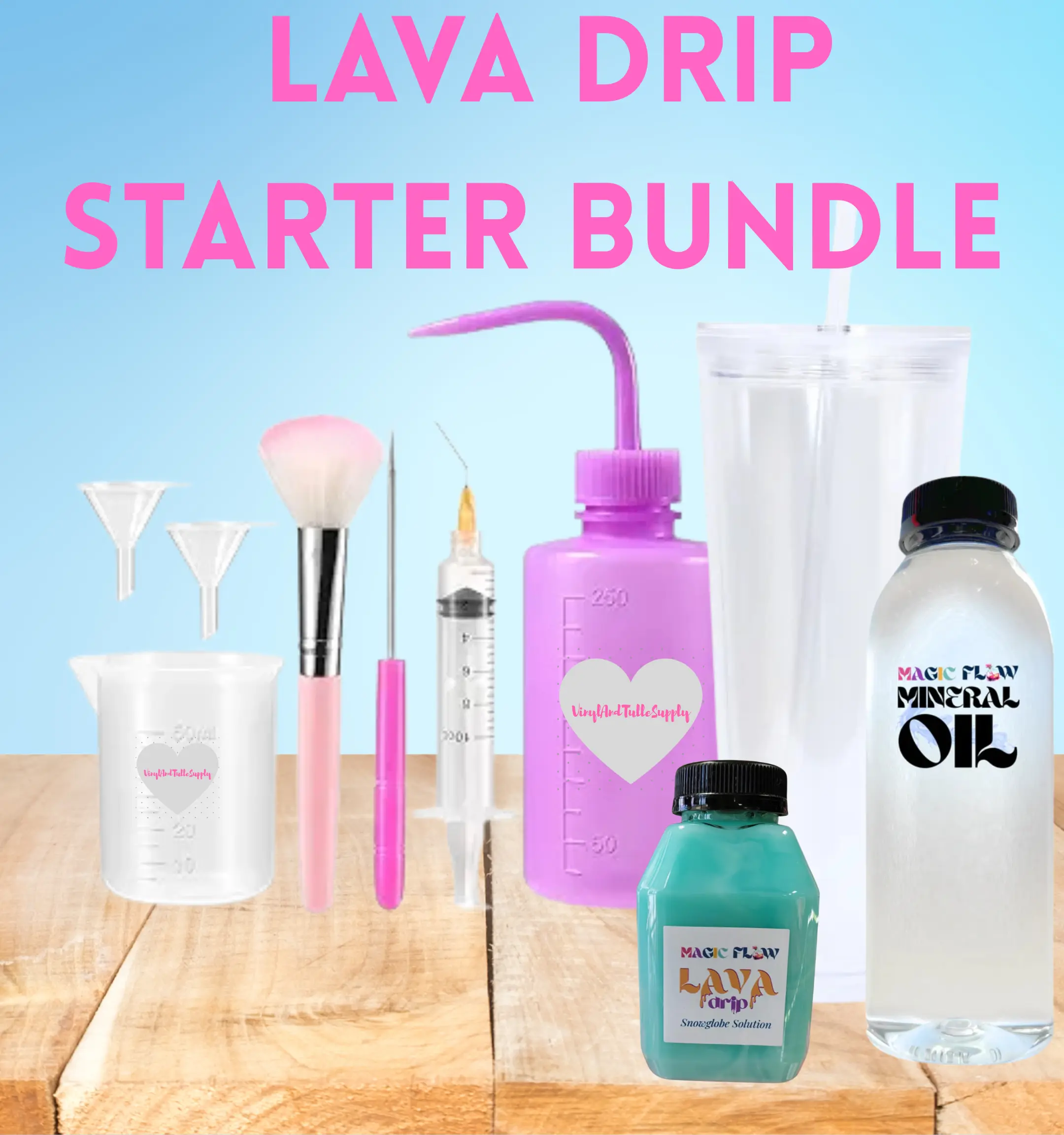 Magic Flow™ Premixed Lava Drip Starter Bundle Kit for Pouring into Cups, Bottles, Pour, Bottle