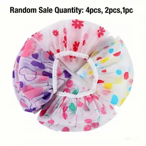 4pcs Shower Cap Waterproof Shower Cap Shower Cap, Reusable Shower Cap, Thickened Waterproof Shower Cap, Shower Cap Supplied By Spa Hair Salon, Kitchen Smoke Proof, Bathroom Accessories, Flower