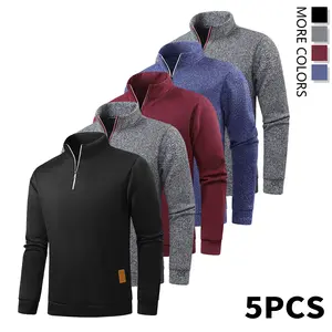 Men's Half-Zip Mock Neck Long Sleeve Fleece Pullover - Soft Warm Durable Classic Mensfashion Longsleeves Activewear Top, Hiking & Winter Travel Essential, Great Christmas Gift