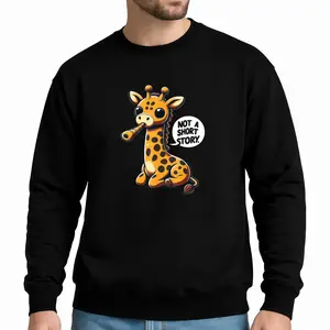 Casual Long Sleeve Sweatshirt with Comical Giraffe Design – Comfortable Wear