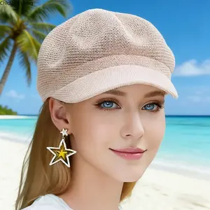 Versatile, breathable, sun-protective beret for women, perfect for spring and summer, ideal for outings, sun protection, baseball cap, straw hat, mesh hat.