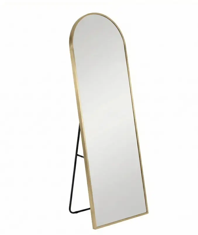 71"x16"  Full Length Mirror Floor Standing, Anti-Rust Aluminum Frame, Arch, Gold