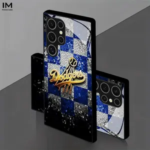 Dodgers Baseball Logo Glass Phone Case, Premium Quality Business Style, Fits Samsung S25 S24 S23 S22 S21 Note20 Note10 A55 A54 A53 A52 A36 A35 A34 A33 A23 A15 A14 A13 A05s A05